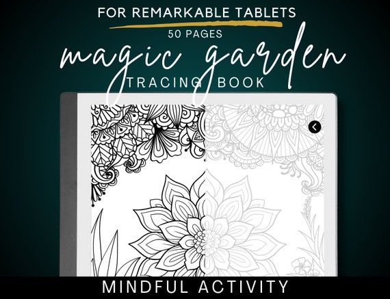 Remarkable 2 Templates Tracing Book, Mindful Activity for Remarkable Tablet,  Flower Tracing Sheets Remarkable 1 & 2, Garden Tracing Book 