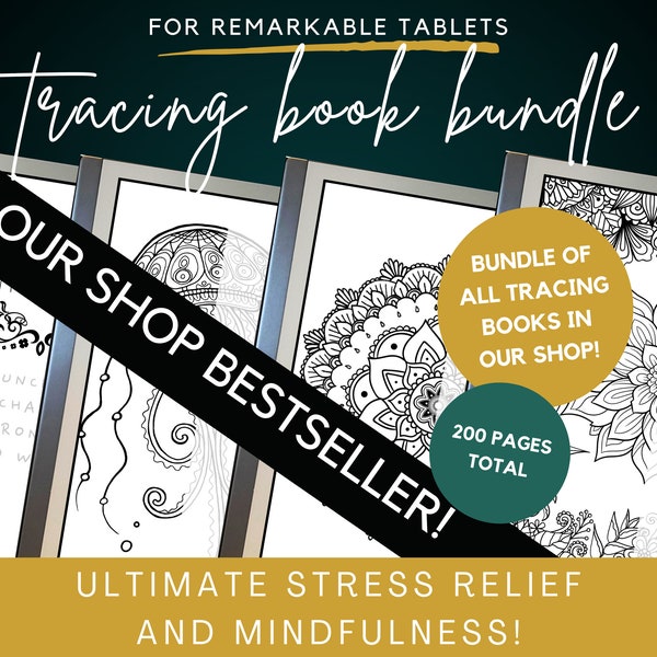 reMarkable 2 templates tracing book bundle mindful activity remarkable 2024 activity book tracing paper template planner remarkable 1 & 2