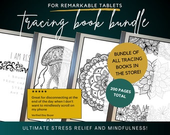 reMarkable 2 templates tracing book bundle mindful activity remarkable 2024 activity book tracing paper template planner remarkable 1 & 2