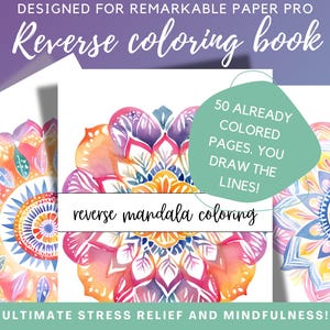 Reverse coloring book for remarkable paper pro template coloring book hyperlinked pdf mandala coloring book for remarkable paper pro planner