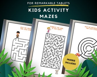 reMarkable 2 template kids activity mazes remarkable 1 hyperlinked  PDF download kids games labyrinth remarkable sticky notes