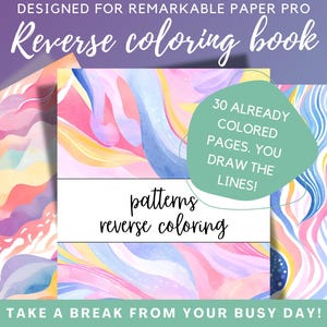 Reverse coloring book for remarkable paper pro template coloring book hyperlinked patterns coloring book for remarkable paper pro planner