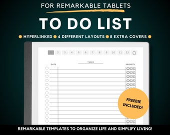 Remarkable 2 templates to do list remarkable check list remarkable 1 & 2 digital planner to-do custom cover todo liste template pdf