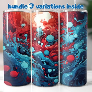 Watercolor Print Tumbler Seamless Wrap, 20 oz Skinny Tumbler Bundle, Straight and tapered, Instant Download PNG, Sublimation Design,