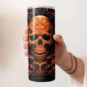 halloween ornament skull Gothic 20 oz Skinny Tumbler Sublimation Design Digital Download PNG Instant DIGITAL ONLY, Spooky Celestial Tumbler