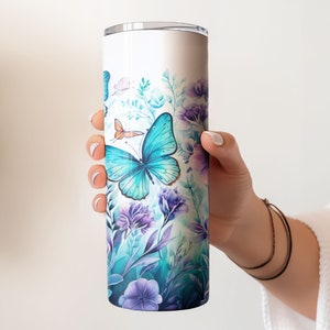 Tumbler Butterfly Burst Template Gift Sublimation Flowers Design ...