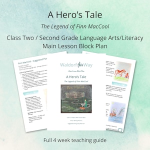 Peut inclure: Un guide d'enseignement imprimable pour un cours d'arts du langage de deuxième année basé sur la légende irlandaise de Finn MacCool. Le guide est intitulé "A Hero's Tale: The Legend of Finn MacCool" et comprend un plan suggéré, des intentions d'apprentissage et un plan de leçon inspiré de Waldorf.