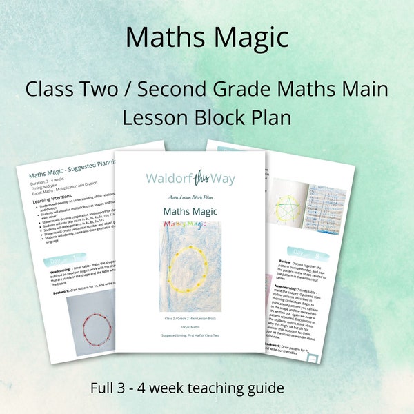 Maths Magic Second Grade Math Main Lesson Block Curriculum Planning - Waldorf Classroom and Homeschool Digital Download