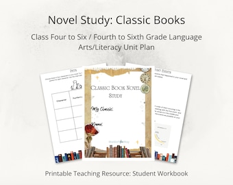 Classic Book Novel Study Printable Teaching Resource Elementary Language Arts Reading Curriculum Planning Unit