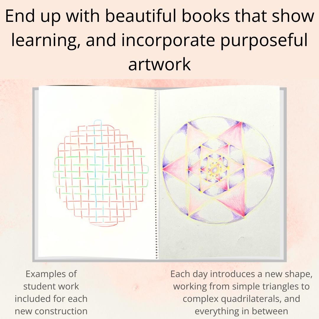 Freehand Geometry Fifth Grade Math Art Main Lesson Block Unit ...