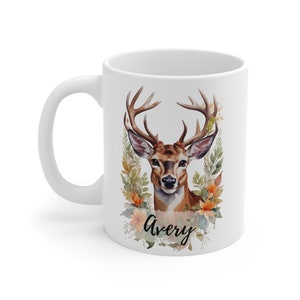 Ceramic Deer Mug - Personalized and Functional Coffee Cup - Unique Gift for Deer Lovers