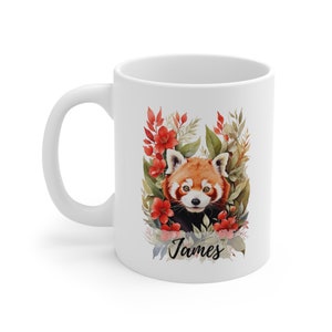 Ceramic Red Panda Mug - Personalized and Functional Coffee Cup - Unique Gift for Red Panda Lovers