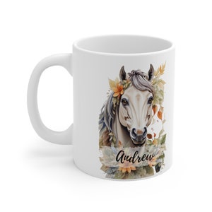 Ceramic Horse Mug - Personalized and Functional Coffee Cup - Unique Gift for Horse Lovers