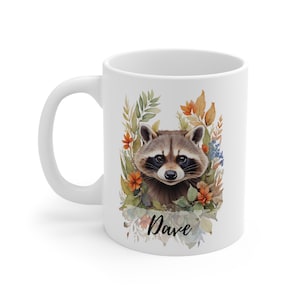 Ceramic Raccoon Mug - Personalized and Functional Coffee Cup - Unique Gift for Raccoon Lovers