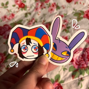 Pegatinas de payaso y conejo / Pegatinas impermeables
