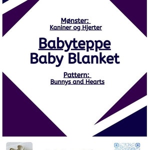 Bunnys and Hearts baby blanket / Kanin og Hjerte babyteppe NORSK & ENGLISH