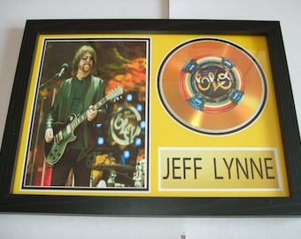 jeff lynne  signed  mount framed