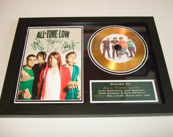 all time low   signed mount framed