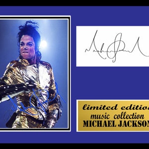 michael jackson  signed mount  framed