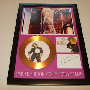 tina turner  signed  mount framed