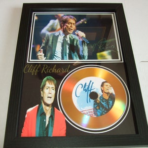 cliff richards  signed mount framed