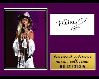 Framed Miley Cyrus Flowers Signed A4 Lyric Sheet Autographed
