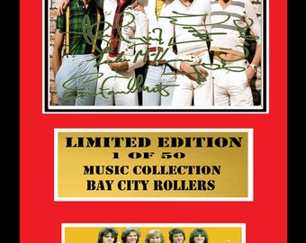 bay city rollers   signed mount