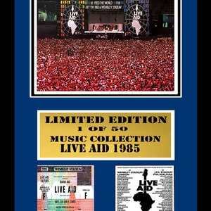 live aid  signed mount