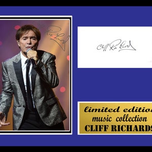 cliff richards   signed mount  framed