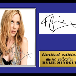 kylie minogue   signed mount  framed