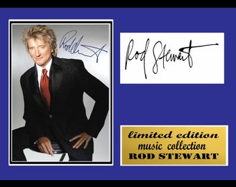 rod stewart  signed mount  framed