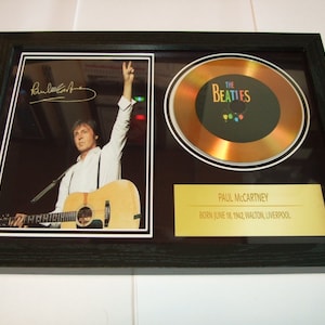 paul mccartney   signed mount framed