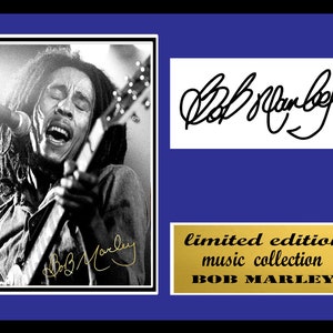 bob marley signé monture encadrée