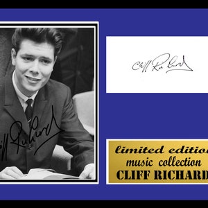 cliff richards  signed mount  framed