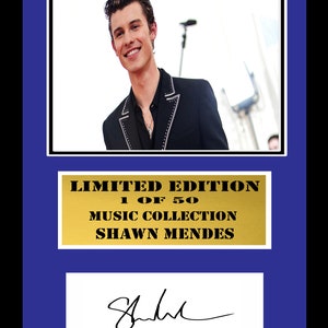 shawn mendes  signed mount