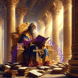 King Solomon Wisdom Art - Divine Proverbs, Biblical Teachings Oil Painting, King James Bible Inspired Wall Décor- Poster Size