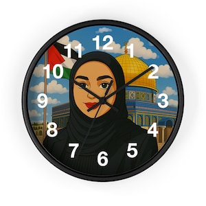 Palestinian Heritage Wall Clock, Cultural Decor, Home Accent, Unique Gift, Arab Identity Wall Art