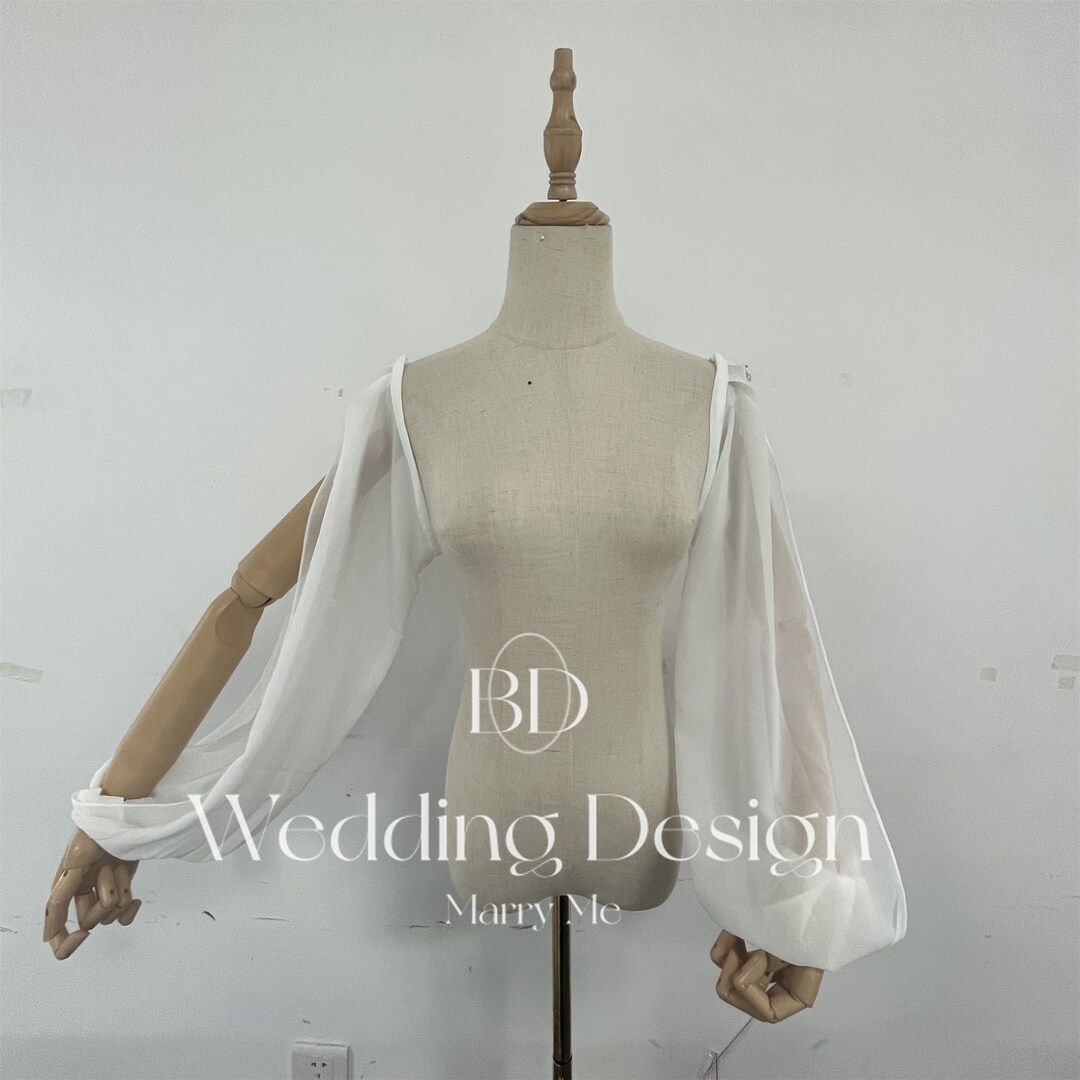 Detachable Long Sleeves With Slit for Wedding Dresschiffon Etsy