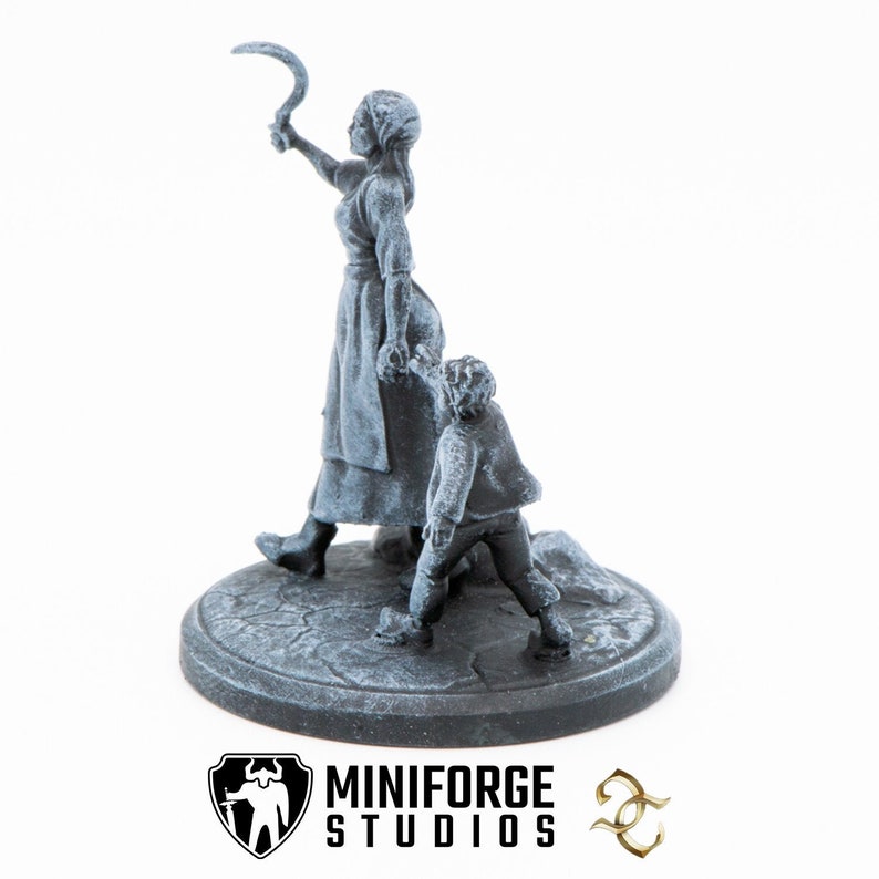 Villager With a Boy Great Grimoire's 35mm Miniature Human Printed in 8K ...