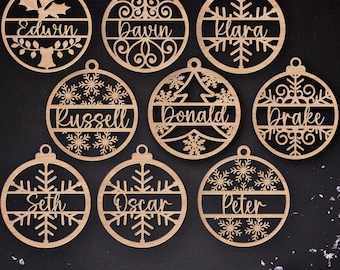Custom Christmas Ornaments, Personalized Name Wooden Ornament, Custom Family Ornament, Customized Christmas 2024 Ornament, Christmas Gifts