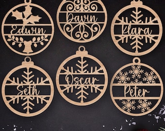 Custom Christmas Ornaments, Personalized Name Wooden Ornament, Custom Family Ornament, Customized Christmas 2024 Ornament, Christmas Gifts