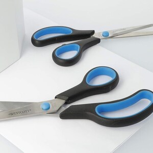 Westcott Scissors Easy Grip Ergonômico Borracha Soft Grip Vários tamanhos | Canhoto | Destro