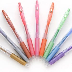 Zebra Sarasa Clip Shiny Metallic Colour Set - Pack of 9
