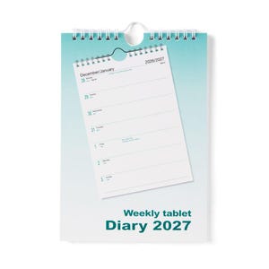A5 Tablet Calendar Week to View Wall Hanging Planner Spiral Bound 2027