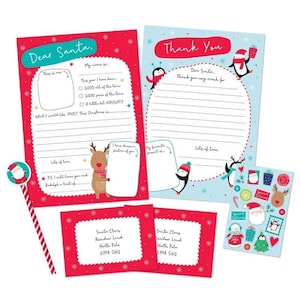 Letter To Santa Weihnachtswunschliste mit Dankeschön-Antwortblatt, Umschläge, Bleistift