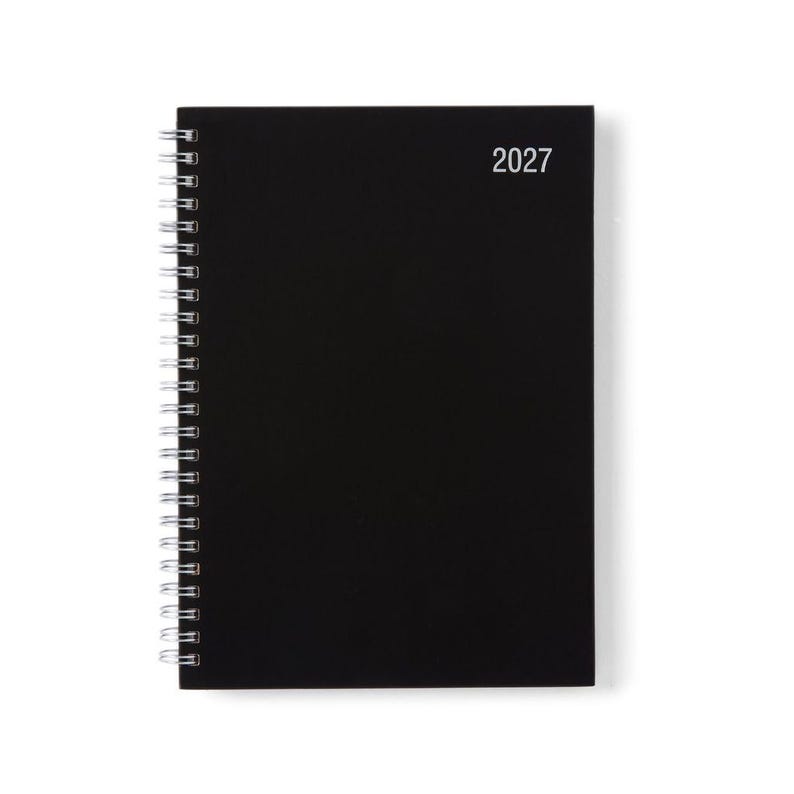 Agenda 2027 A5 – Zwarte omslag, zilverkleurige spiraalbinding afbeelding 1