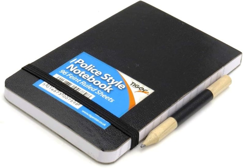 Police Style Notebook Pad Reporter A7 Pocket 96 Sheets With Elastic ...