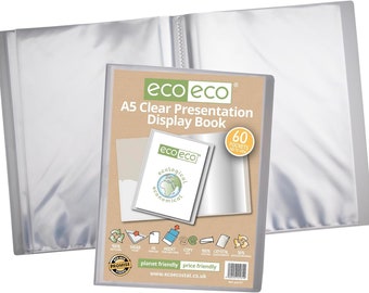 eco-eco A5 Presentation Display Book 50% Recycled Clear Multiple Pocket Choices
