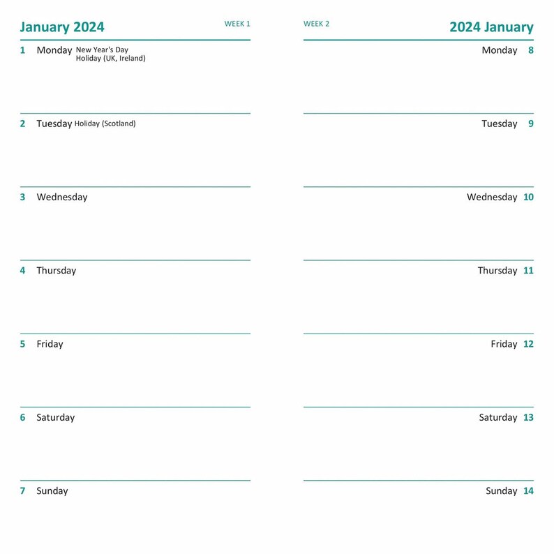 PREORDER Letts 2024 ITV Racing Diary Slim Two Weeks to View Etsy