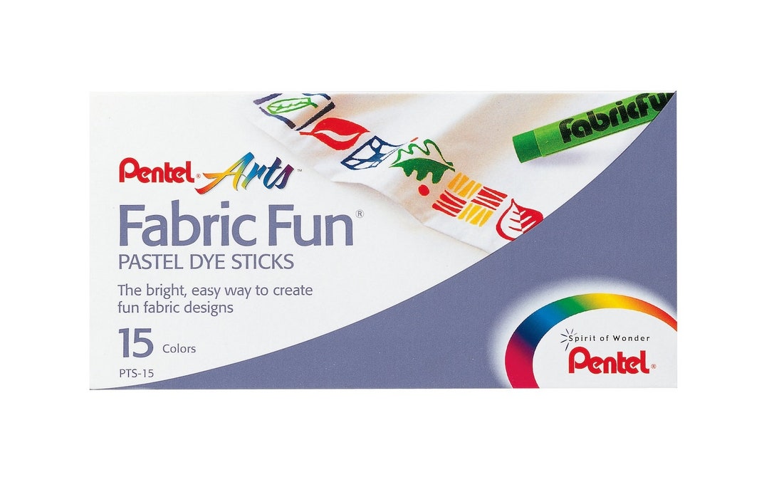 Pentel Fabric Fun Pastel Dye Sticks 15 Colourful Pastels Paint and
